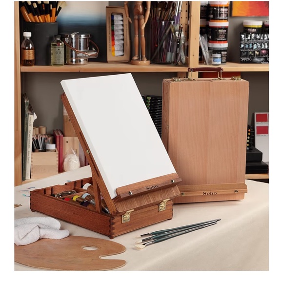 SOHO Urban Artist All Media Table Easel & Sketch Box -All Beechwood - Picture 2 of 10